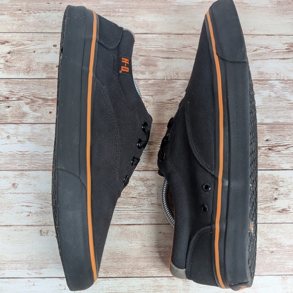 Harley Davidson Canvas Black Orange Sneakers Tennis Shoes Men's Size 10 H-D - Picture 10 of 14